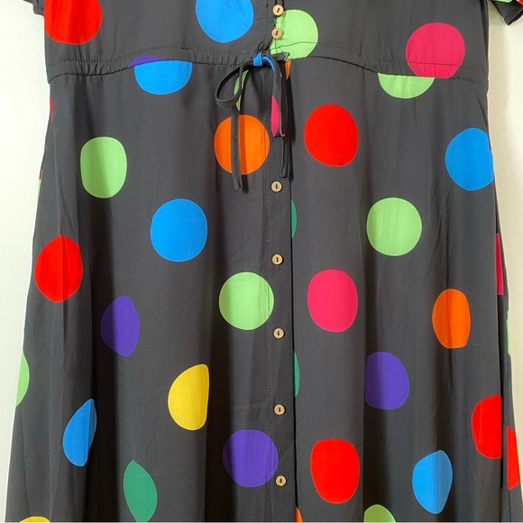 Little Party Dress Marley Circus Lights Colorful Polkadots Retro Dress Size 10 - Picture 4 of 15